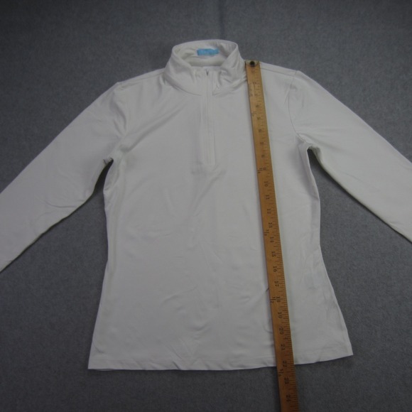 J McLaughlin Pullover Womens XS White Quarter Zip Long Sleeve Mock Neck Shirt - Picture 8 of 16